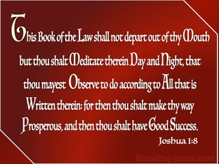 Joshua 1:8 Meditate on Gods Word (maroon)